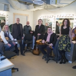 Photo of the musicians in the dressing room.